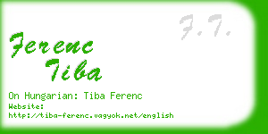 ferenc tiba business card